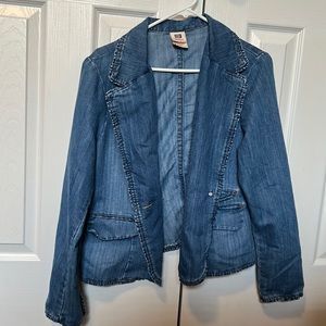Blue, long-sleeved Jean jacket
